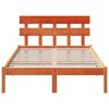 vidaXL Sengestamme med hodegjerde Brun 120 x 200 cm Massivt furutre