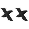 vidaXL Salongbordben X-formet 2 stk svart 70 x (30-31) cm st&aring;l