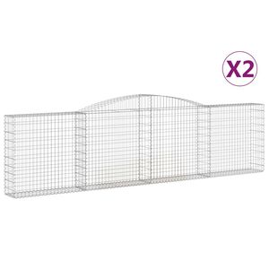 vidaXL Gabionkurver buede 2 stk 400x30x100/120 cm galvanisert jern