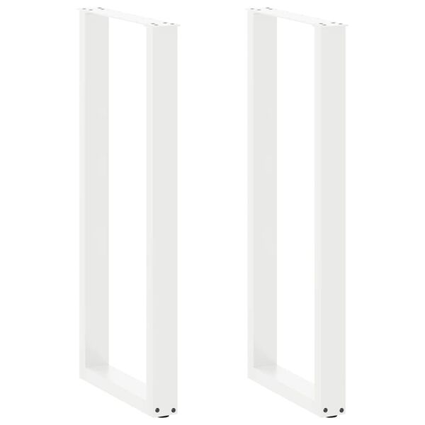 vidaXL Barbordben U-formet 2 stk hvit 40x(110-111) cm st&aring;l
