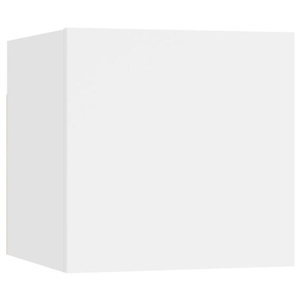 vidaXL Vegghengte TV-benker 8 stk hvit 30,5x30x30 cm