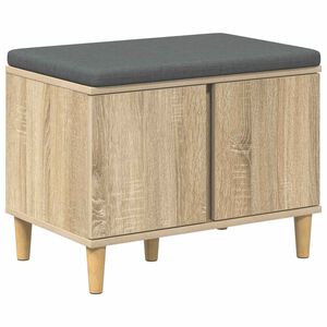 vidaXL Gangbenk Sonoma eik 60 x 38 x 46 cm Konstruert treverk og stoff