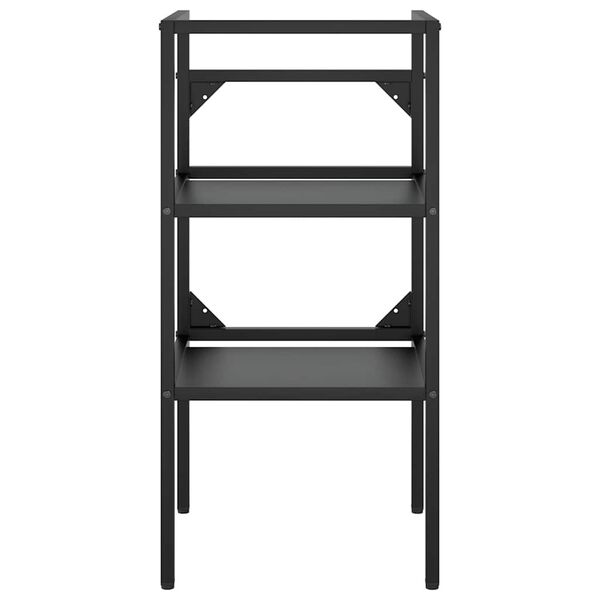 vidaXL Badehylle svart 40x38x83 cm jern