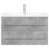 vidaXL Baderomsskapsett 2 deler betonggr&aring; konstruert tre