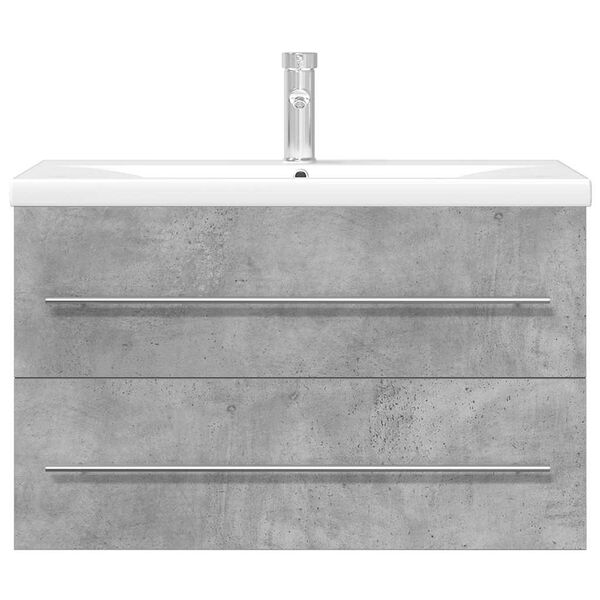 vidaXL Baderomsskapsett 2 deler betonggr&aring; konstruert tre