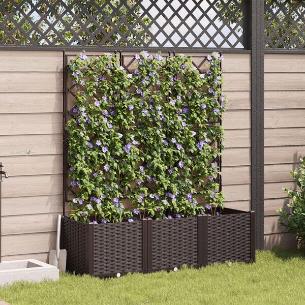 vidaXL Hageblomsterpotte 3 pcs Brun 120 x 40 x 143 cm St&aring;l