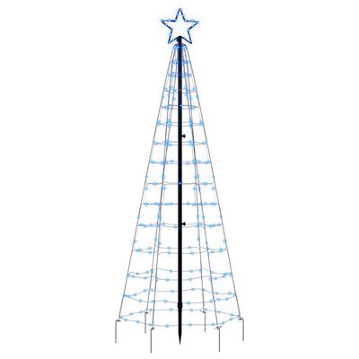vidaXL Juletre lyskjegle med pigger 220 LED blå 180 cm