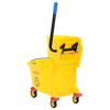 vidaXL Moppebøtte med utvrider og hjul gul 36 L polypropylen