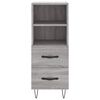 vidaXL Highboard gr&aring; sonoma 34,5x34x180 cm konstruert tre