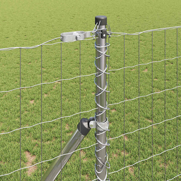 vidaXL Gjerde med stolpe s&oslash;lv 1 x 25 m St&aring;l og PVC