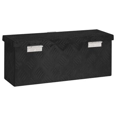 vidaXL Oppbevaringsboks svart 50x15x20,5 cm aluminium