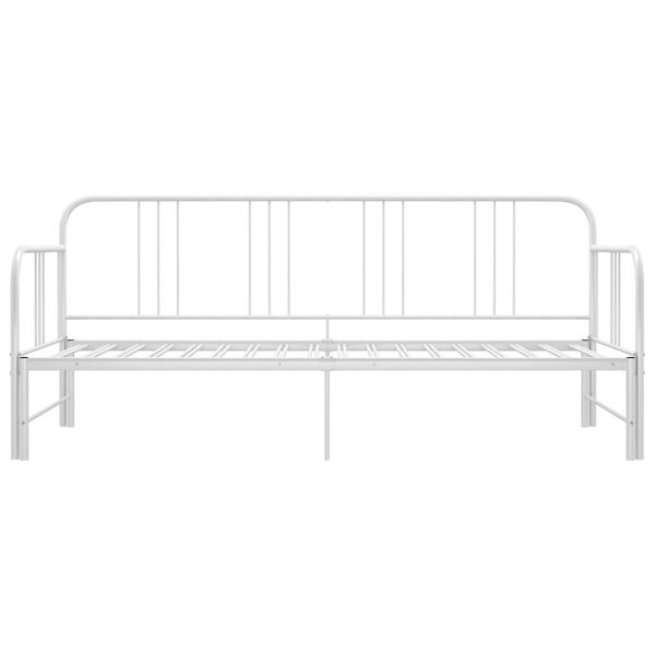 vidaXL Uttrekkbar ramme til sovesofa hvit metall 90x200 cm