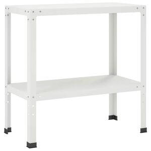 vidaXL Plantebord 100 x 40 x 80 cm Pulverlakkert st&aring;l Hvit