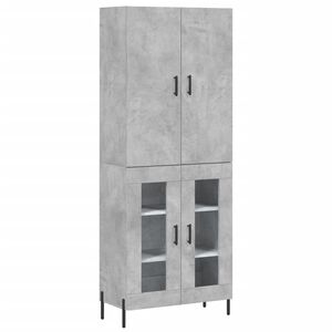 vidaXL Highboard betonggr&aring; 69,5x34x180 cm konstruert tre