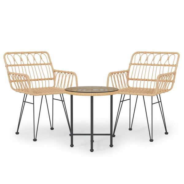 vidaXL Hagespisegruppe 3 deler polyrotting