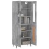 vidaXL Highboard betonggr&aring; 69,5x34x180 cm konstruert tre