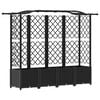 vidaXL Hevet Bed med Trellis og Tak Svart 204 x 40 x 138 cm PP