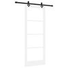 vidaXL Skyved&oslash;r Hvit 83 x 211 cm Massivt furutre og glass