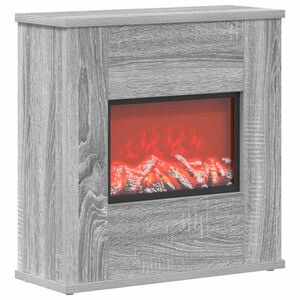 vidaXL Elektrisk peis Gr&aring; Sonoma 47 x 18 x 48 cm Konstruert tre