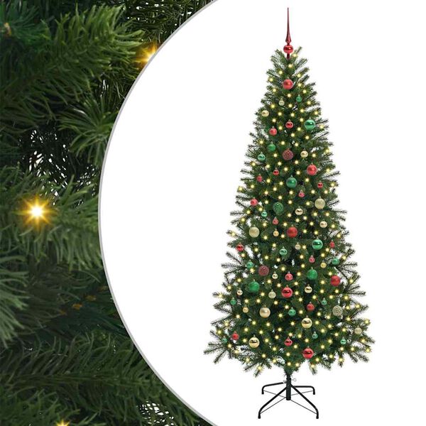 vidaXL Kunstig juletre med 300 LED med stativ gr&oslash;nn 180 cm PE og PVC