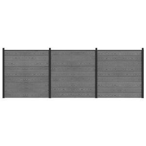 vidaXL Gjerdesett 526 x 186 cm WPC og Aluminium Gr&aring;