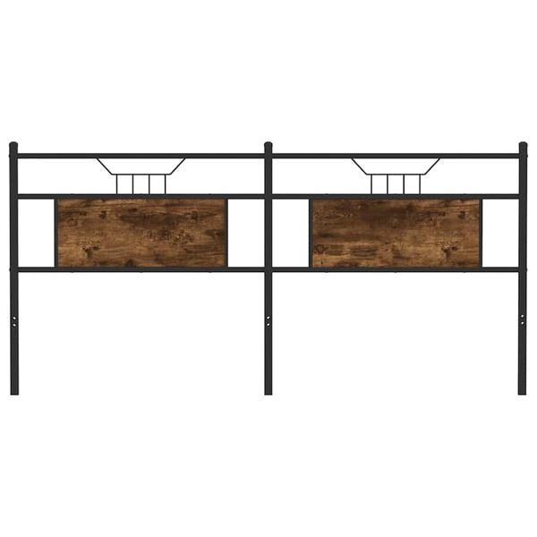 vidaXL Utskiftbar sengegavl r&oslash;kt eik 180 cm konstruert tre og st&aring;l