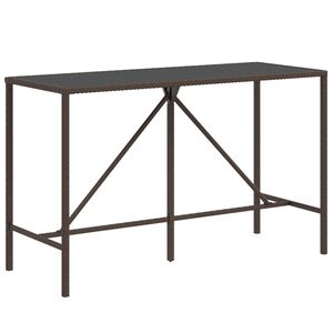 vidaXL Barbord med glassplate brun 180x70x110 cm polyrotting
