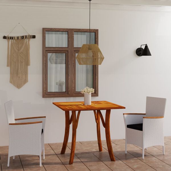 vidaXL Utend&oslash;rs spisestue 3 deler hvit