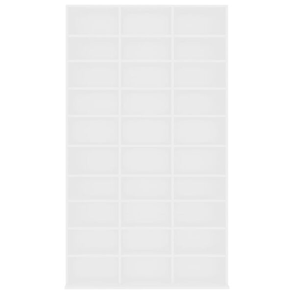vidaXL CD-hylle hvit 102x16x177,5 cm konstruert tre