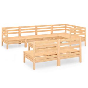 vidaXL Hagesofagruppe 8 deler heltre furu