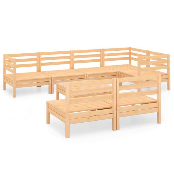 vidaXL Hagesofagruppe 8 deler heltre furu