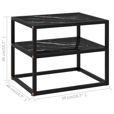 vidaXL Konsollbord svart 50x40x40 cm herdet glass