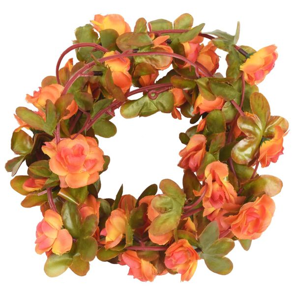 vidaXL Blomsterkranser for jul 6 stk oransje 250 cm