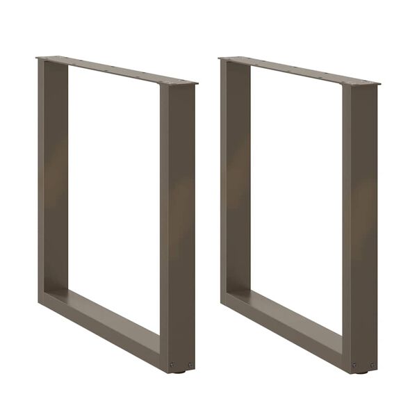 vidaXL Spisebordben U-formet 2 stk naturstål 90 x (72-73) cm stål