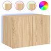 vidaXL Vegghengt TV-benk med LED sonoma eik 60x35x41 cm