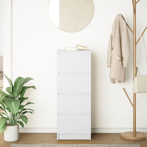 vidaXL Skjenk hvit 37,5x35x99 cm konstruert tre