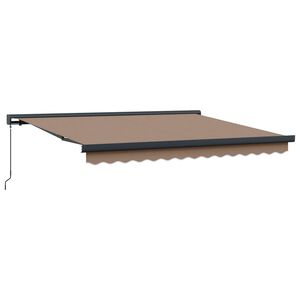vidaXL Uttrekkbar markise Gr&aring;brun 500 &times; 300 cm L&aelig;r og aluminium