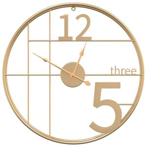 vidaXL Veggklokke gull &Oslash;50 cm jern