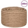 vidaXL Jutetau 100 m lang 16 mm tykk