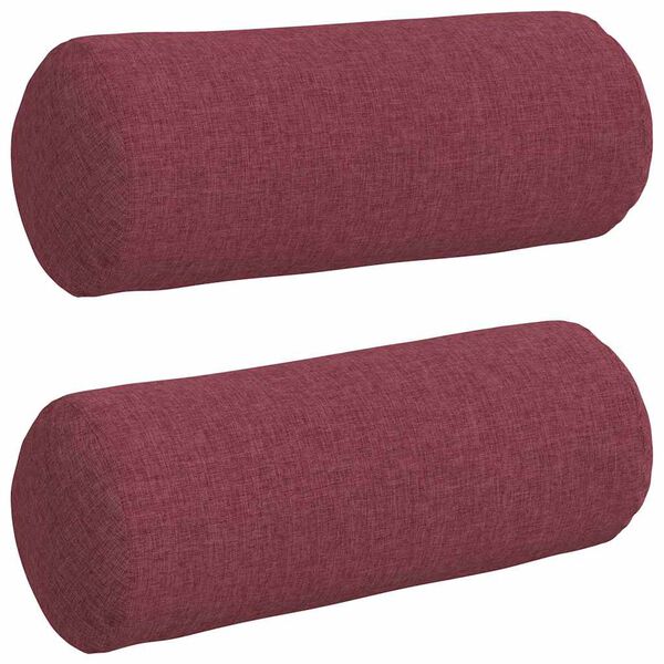 vidaXL Bolster puter 2 pcs Vinrød Ø 15 x 40 cm stoff