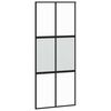 vidaXL Skyved&oslash;r svart 90x205 cm herdet glass og aluminium