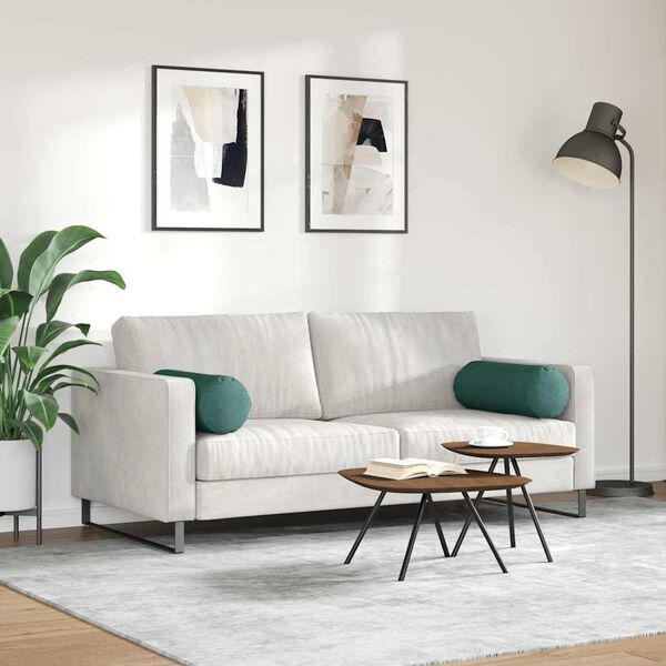 vidaXL Bolster puter 2 pcs Mørkegrønn Ø 25 x 70 cm stoff