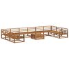 vidaXL Utend&oslash;rs sofa-sett 11 pcs Naturlig Solid akasietre