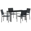 vidaXL Hage Spisegruppe 5 stk. Svart PE Rattan