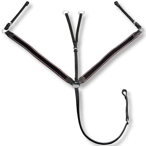 L&aelig;r elastisk, justerbar brystsele brystreim, svart cob