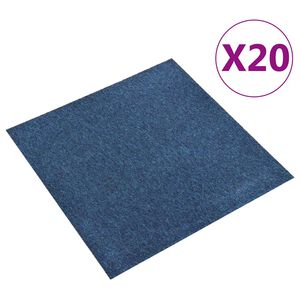 vidaXL Teppefliser gulv 20 stk 5 m&sup2; 50x50 cm m&oslash;rkebl&aring;