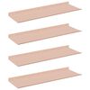 vidaXL Flytende hylle Veggmontert 4 pcs Rosa 60 x 18 x 2,5 cm St&aring;l
