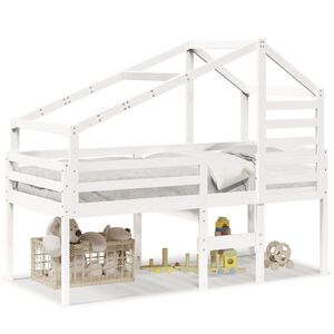 vidaXL H&oslash;yseng med tak hvit 80x200 cm heltre furu