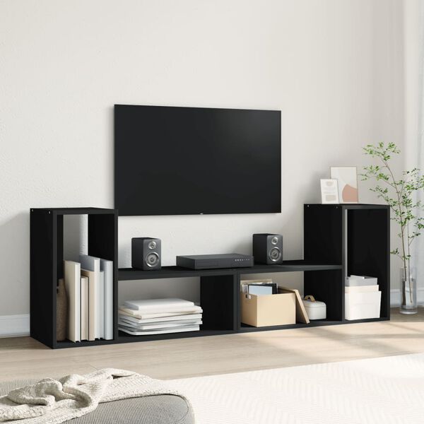 vidaXL TV-benker 2 stk svart 75x30x50 cm konstruert tre