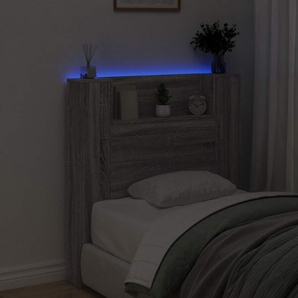 vidaXL Hodegavl Gr&aring; Sonoma 100 x 16,5 x 103,5 cm Konstruert tre